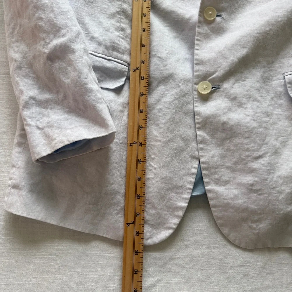 Lauren Ralph Lauren Light Blue Linen Blazer Sport Coat Jacket 48L